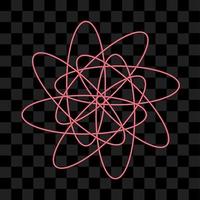 Red neon effect element design with circle style vector