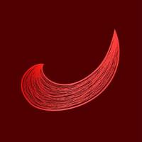 Red abstract wavy lines ornament isolated vector illustration editable