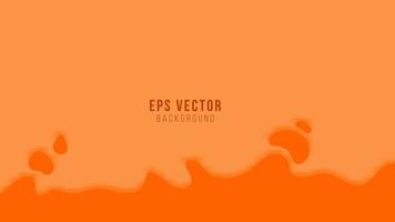 Orange liquid abstract background shape with shadow vector