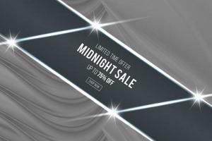 Midnight sale monochrome design vector illustration with pattern