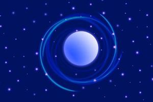 Dark blue space cosmic background with planetary and star light effect vector