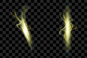 Set of yellow special effect graphic element resources with shiny glow vector