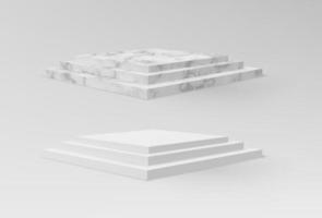 Realistic marble and white pedestals or podium vector