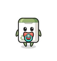 baby trash can cartoon character with pacifier vector