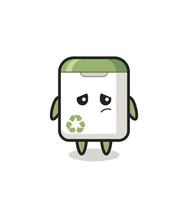 the lazy gesture of trash can cartoon character vector