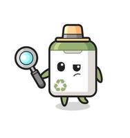 trash can detective character is analyzing a case vector