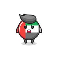 disappointed expression of the uae flag badge cartoon vector