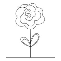 continuous line flowers in september vector
