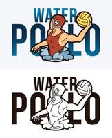 Water Polo Text With Female Sport Players vector