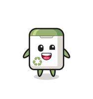 illustration of an trash can character with awkward poses vector