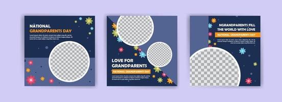 Social media post template for National Grandparents Day. vector