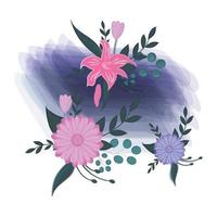 Beautiful frame background with floral  blue vector