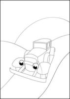 Retro Cars coloring pages, Simple automobile coloring pages for kids.