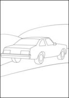 Retro Cars coloring pages, Simple automobile coloring pages for kids.