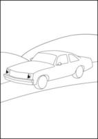 Retro Cars coloring pages, Simple automobile coloring pages for kids. vector