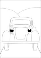 Retro Cars coloring pages, Simple automobile coloring pages for kids.