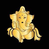 Ganpati illustrated on isolated background. Happy Gnaesh Chaturthi. vector