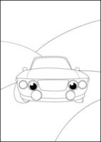páginas para colorear de coches retro, páginas para colorear de automóviles simples para niños.
