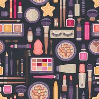 Face make up tools seamless pattern. Vector