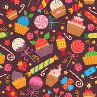 Pattern with sweets candy. For birthday party vector