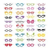 Photo booth props party glasses masks isolated vector