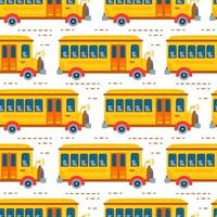 Seamless school bus background for baby boy vector