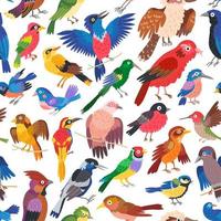 Seamless forest bird pattern background for kids vector