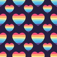 Seamless pattern with rainbow hearts. LGBT theme vector