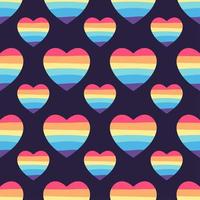 Seamless pattern with rainbow hearts. LGBT theme vector