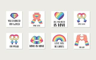 Social LGBT poster, banner. Pride month. Vector