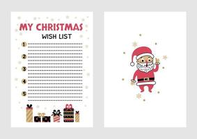 Christmas Wish List design template. Vector illustration.