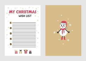 Christmas Wish List design template. Vector illustration.