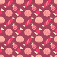 Christmas sweets pattern with candies and jelly vector