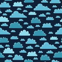 Night clouds cute seamless pattern. Kids Background vector