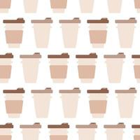 Cups of coffee to go seamless pattern. vector