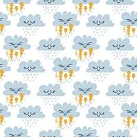Seamless weather pattern. Vector illustration for kids