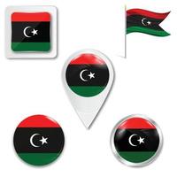Set of icons of the national flag of Libya vector
