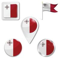 conjunto de iconos de la bandera nacional de malta vector