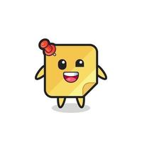 illustration of an sticky notes character with awkward poses vector