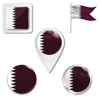 Set of icons of the national flag of Qatar vector