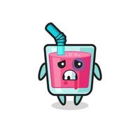 injured strawberry juice character with a bruised face vector