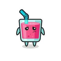 the lazy gesture of strawberry juice cartoon character vector