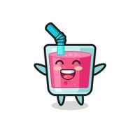 happy baby strawberry juice cartoon character vector