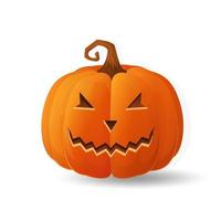 concepto de dibujos animados de vacaciones de calabaza naranja de miedo de halloween vector