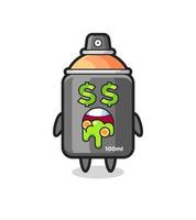 spray paint character with an expression of crazy about money vector