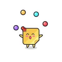 the sticky notes circus cartoon juggling a ball vector