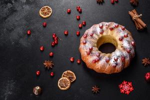 Traditional Christmas cranberry pie photo