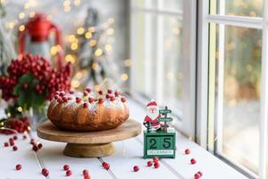 Traditional Christmas cranberry pie photo