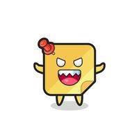 illustration of evil sticky notes mascot character vector