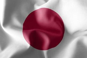 Bandera de ilustración de renderizado 3D de Japón. foto